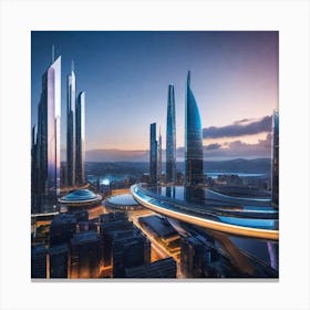 Futuristic Cityscape 131 Canvas Print