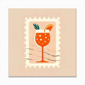 Aperitif Spritz Cocktail On A Postage Stamp 1 Canvas Print