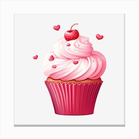 Cupcake With Cherry 14 Canvas Print