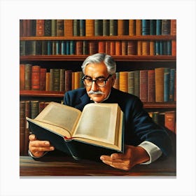 Man Reading A Book Canvas Print