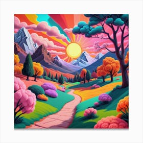 Psychedelic Landscape 1 Canvas Print