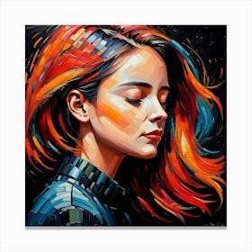 Girl With Colorful Hair 1 Toile