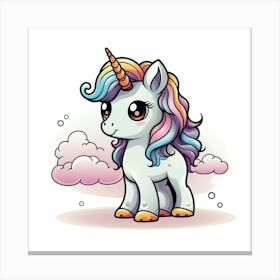 Unicorn With Rainbow Mane 6 Canvas Print