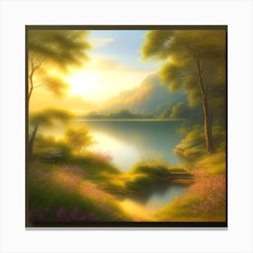 Sunset By The Lake 4 Canvas Print