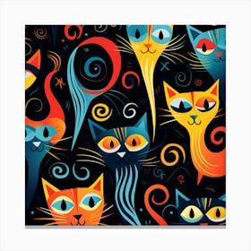 Colorful Cats 6 Canvas Print