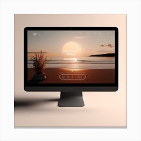Sunset On A Computer Screen Canvas Print