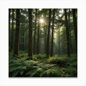 Ferns In The Forest 3 Canvas Print