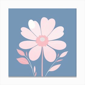 A White And Pink Flower In Minimalist Style Square Composition 269 Canvas Print