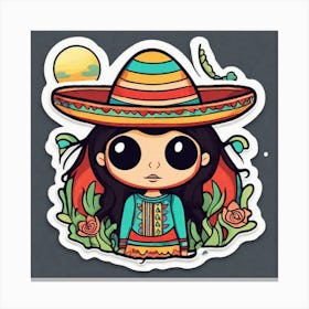 Mexico Sticker 2d Cute Fantasy Dreamy Vector Illustration 2d Flat Centered By Tim Burton Pr (37) Canvas Print