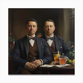 Two Men At A Bar Canvas Print
