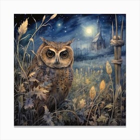 Magical Guardian Owl Art Print Canvas Print