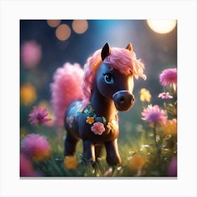 Little Pony In The Field Canvas Print