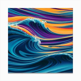 Abstract Wave Painting 15 Canvas Print