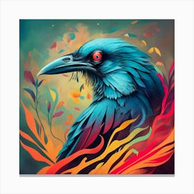 Crow Of Fire Print Canvas Print