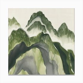 Japanese Watercolour Of Mount Kurai 2 Canvas Print