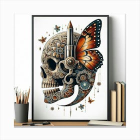 Skull Butterfly Art 5 Canvas Print