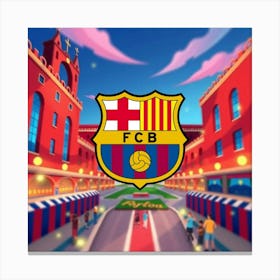 FC Barcelona Logo Wall Art 3 Canvas Print