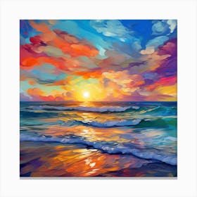 Sunset On The Beach 19 Canvas Print