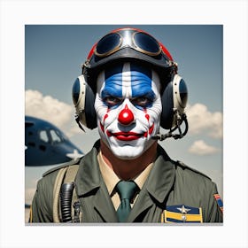 78 Military Airplane Pilot Like A Clown Canvas Print