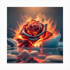 Fire Rose Canvas Print