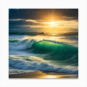 Sunset Over The Ocean 1 Canvas Print