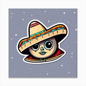 Mexican Sombrero And Pancho Sticker 2d Cute Fantasy Dreamy Vector Illustration 2d Flat Center (59) Canvas Print