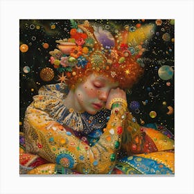 Girl In Space Canvas Print