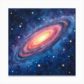 Cosmic Watercolor Artwork With Vibrant Star Fields 1 Canvas Print