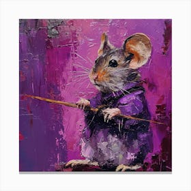 Mouse With A Stick Canvas Print