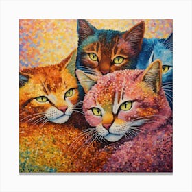 Clowder of cats 1 Canvas Print