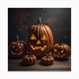 Holloween Pumpkins Canvas Print