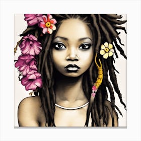 African Girl With Dreads Canvas Print