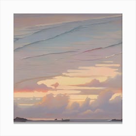 Sunset Over The Ocean 2 Canvas Print