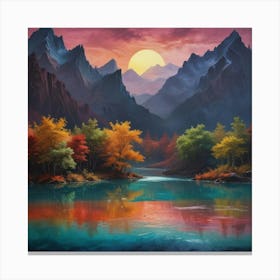 Sunset In The Mountains 3 Canvas Print