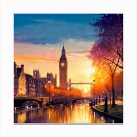 London Sunset Canvas Print