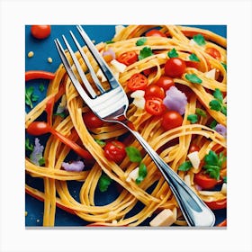 Spaghetti Fork Pasta Art Print Art Print(1) Canvas Print