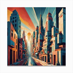 Futuristic Cityscape Canvas Print