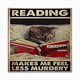 tabby Cat Reading Canvas Print