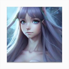 Elf Girl Hyper-Realistic Anime Portraits 6 Canvas Print