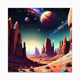 Space Landscape 1 Canvas Print