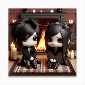 Cool Gothic Couple Canvas Print