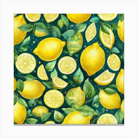 Lemons Seamless Pattern Canvas Print