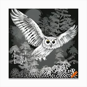 Owl In Flight Canvas Print