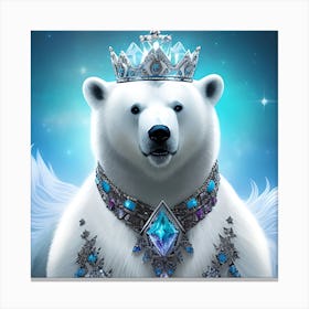 Polar Bear With A Crown 2 Canvas Print