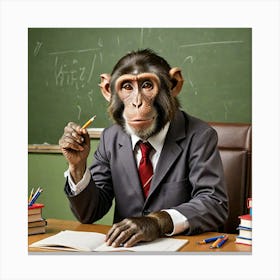 Monkey Teacher 919767065(1) Canvas Print