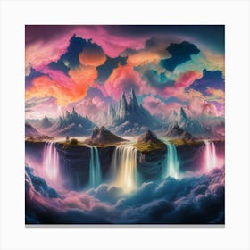 Waterfalls In The Clouds Canvas Print