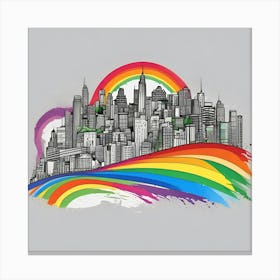 Rainbow City Skyline 7 Canvas Print