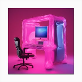 Furniture Design, Tall Computer, Inflatable, Fluorescent Viva Magenta Inside, Transparent, Concept P Canvas Print