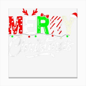 Cute Merry Christmas Lights Matching Family Xmas Pajamas Canvas Print