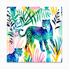 Leopards In The Jungle 02 Canvas Print